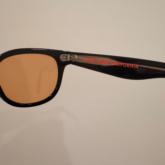 Garrett Leight California Canter Sunglasses – Black with Custom Orange Lenses - Picture 7 of 8